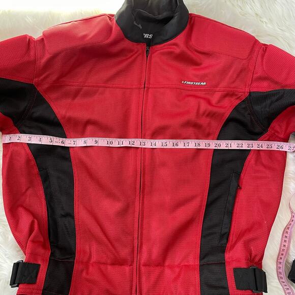 Armored Motorcycle Jacket Men XL Red Black Padded Racing First Gear Protective - Picture 3 of 12